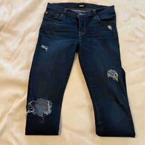 Hudson Jeans Dark Blue Distressed Skinny Jeans